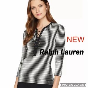 NEW Ralph Lauren Structured boatneck shirt stripe with tag